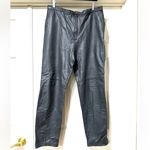 80’s TOFFS MEN’S LEATHER Sleek Grey Leather Dress Pants size 16, soft rockstar